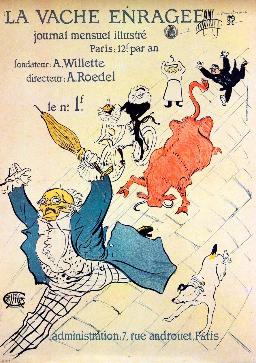 A veszett tehén, 1896. alkotó: Henri de Toulouse Lautrec