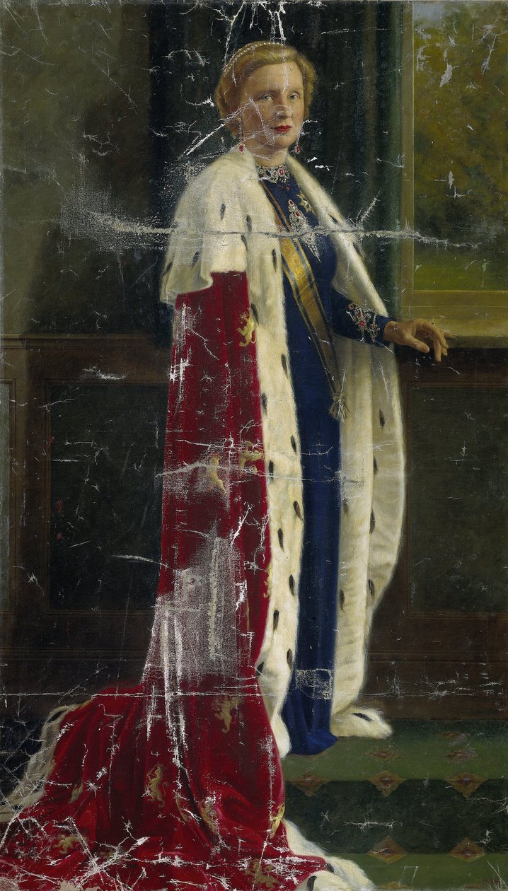 Juliana holland királynő koronázási ruhájában alkotó: Henricus Rol
