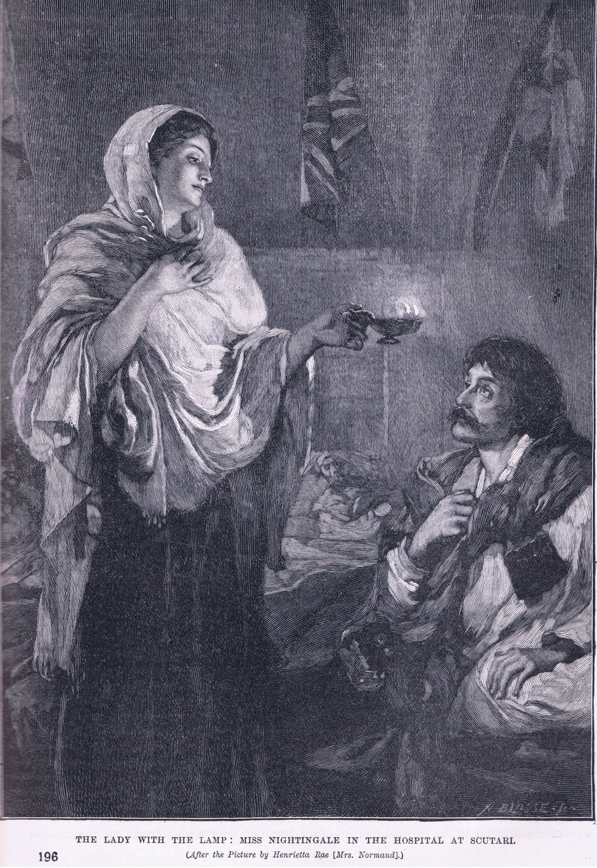A lámpás hölgy: Miss Nightingale a soutari kórházban, i.sz. 1855 alkotó: Henrietta Rae