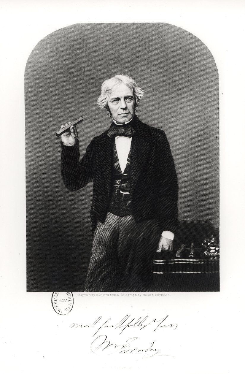 Michael Faraday (1791-1867) portréja alkotó: Henry Adlard