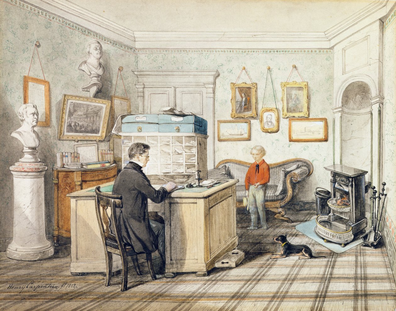 Munkahivatal belseje, 1852 alkotó: Henry Carpenter