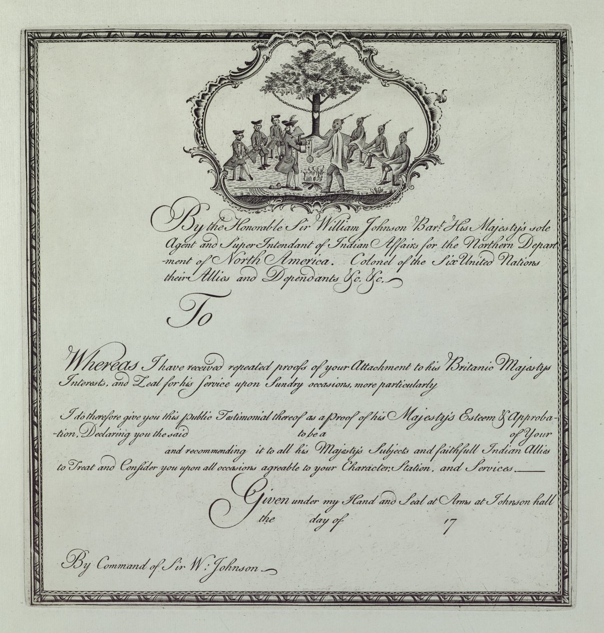 Sir William Johnson indiai beszámolója, 1770 körül (lásd még: 192085) alkotó: Henry Dawkins