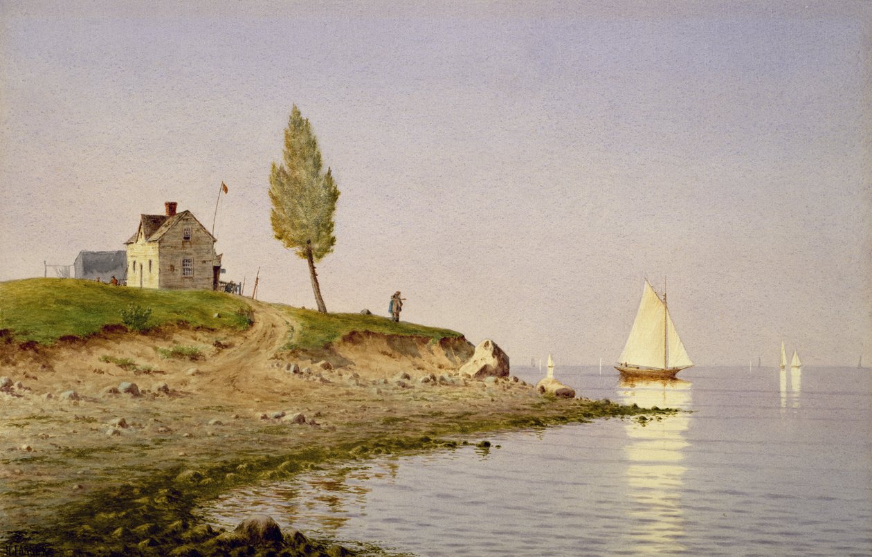 Egy nyugodt délután, Long Island, 1876 (akvarell papíron) alkotó: Henry Farrer