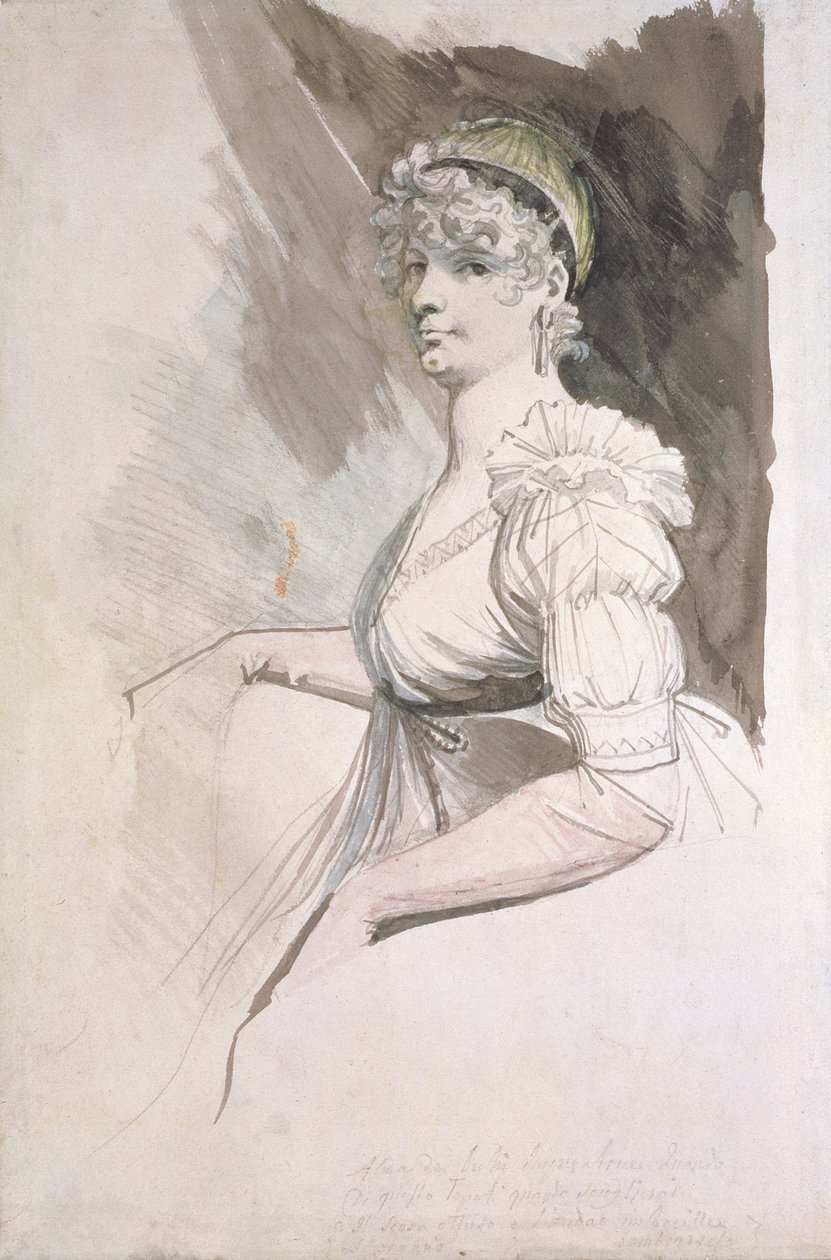 Fuseli asszony portréja, 1798 körül (ceruza, papír, ceruza, wc) alkotó: Johann Heinrich Füssli