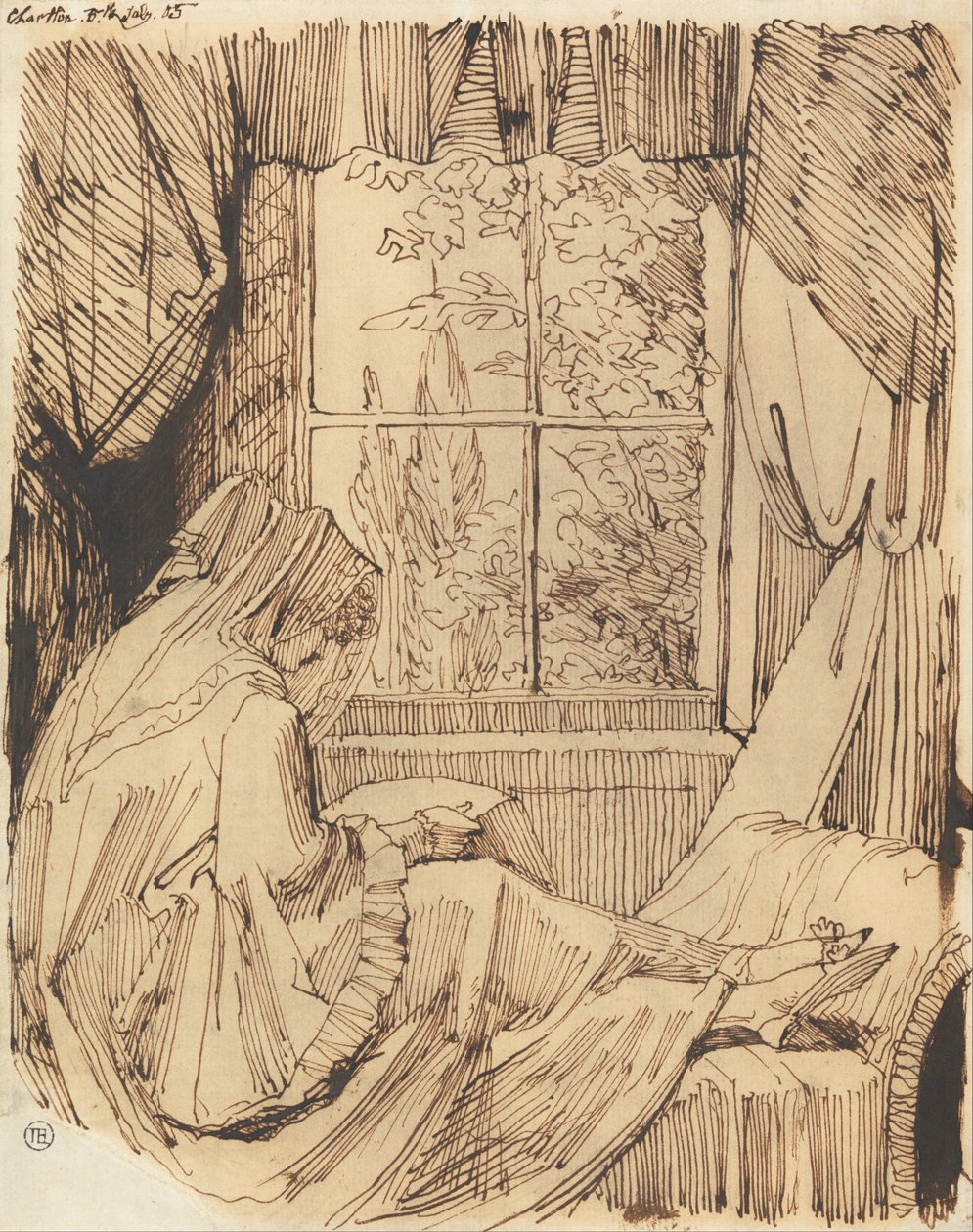 Nő olvas, ablak előtt ül alkotó: Johann Heinrich Füssli