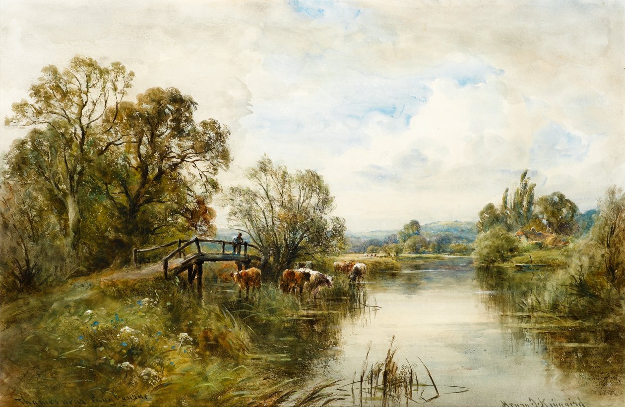 A Temzén, Pangbourne-ban (wc papíron) alkotó: Henry John Kinnaird