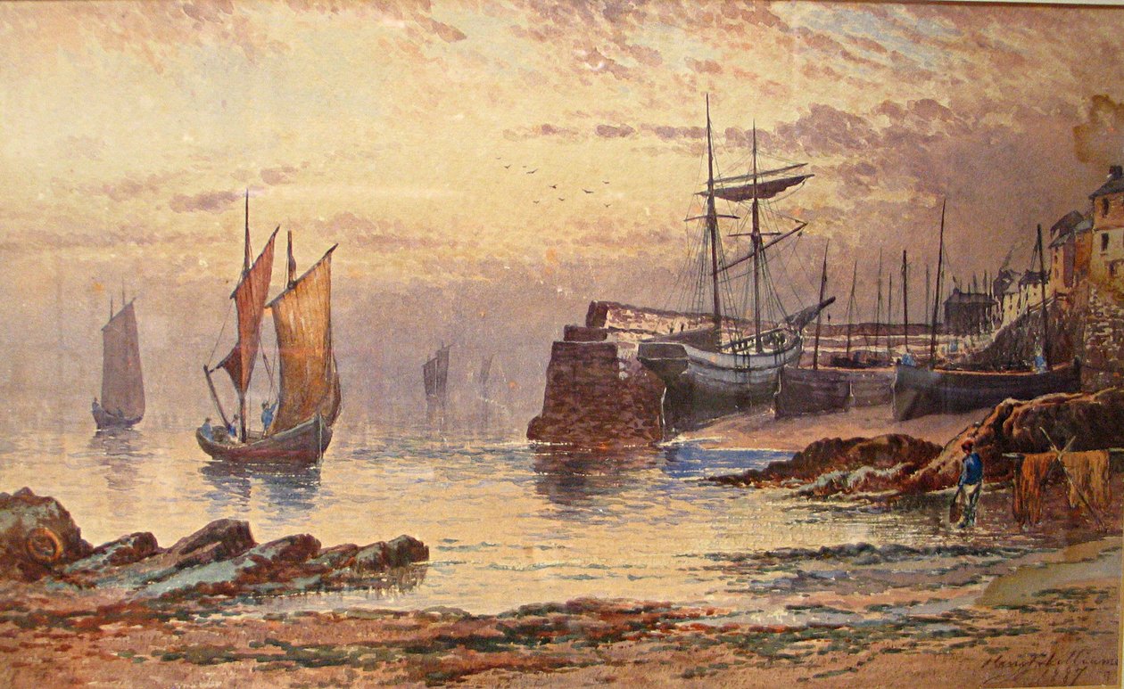 Old Quay, Newlyn, 1887 (wc papíron) alkotó: Henry John Williams