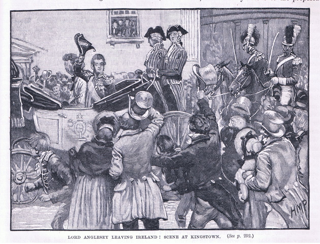 Lord Anglesey elhagyja Írországot: A kingstoni jelenet alkotó: Henry Marriott Paget