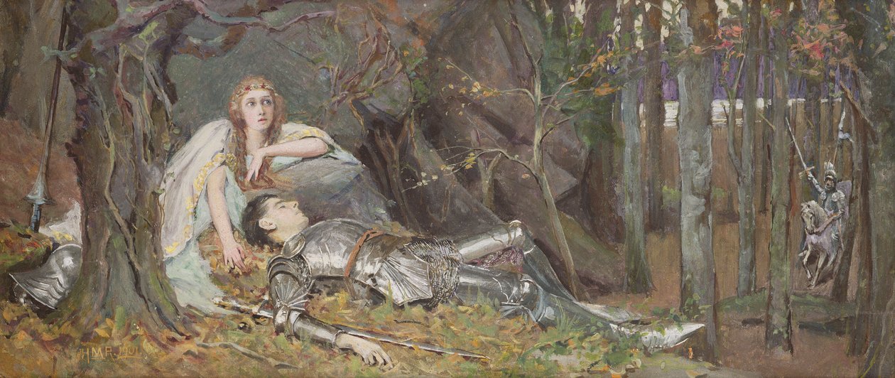 La Belle Dame Sans Merci, 1901 (wc és testszín papíron) alkotó: Henry Meynell Rheam