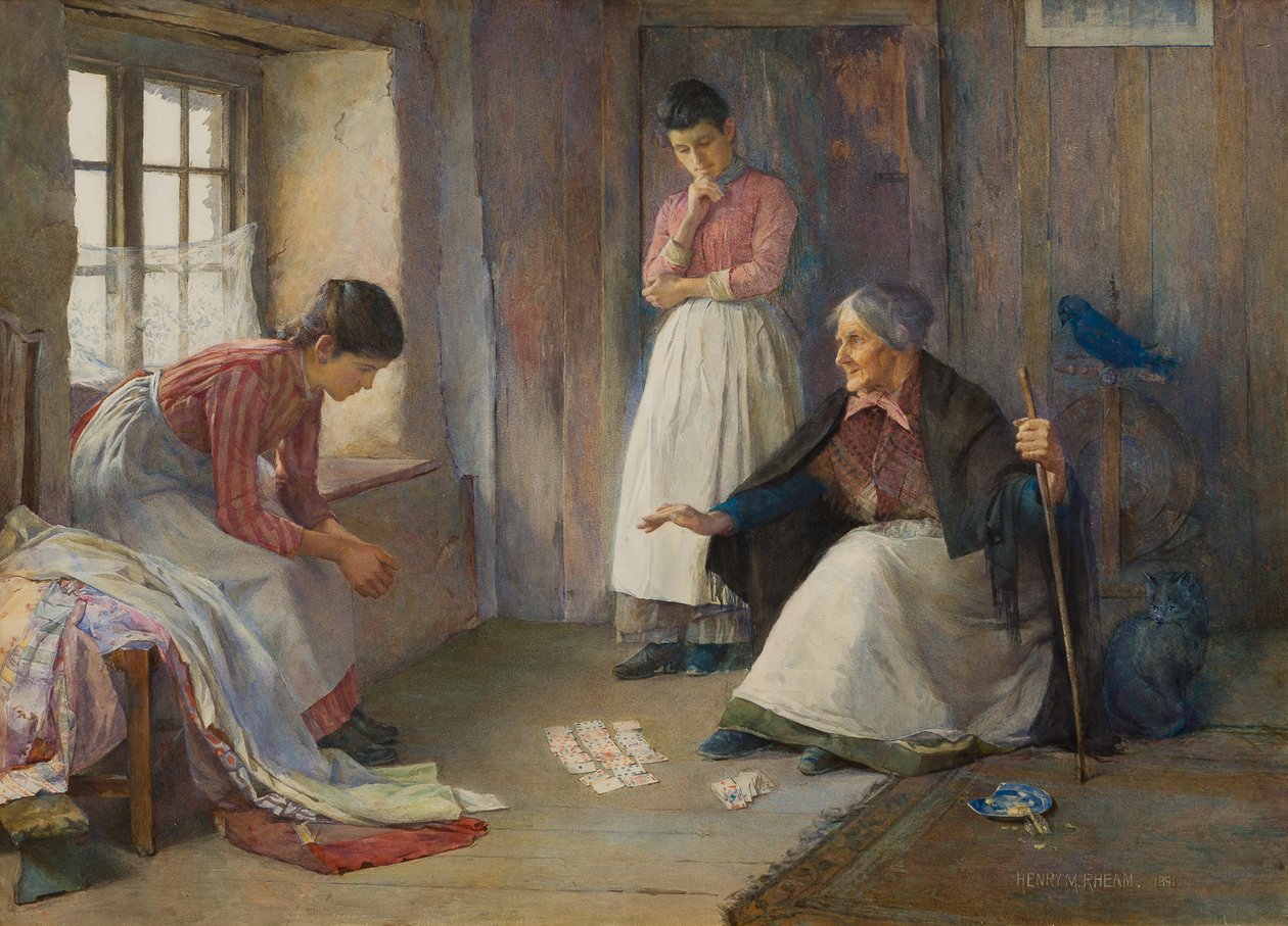 A jósnő, 1891 (wc papíron) alkotó: Henry Meynell Rheam