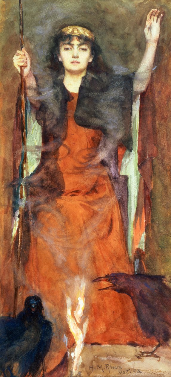 A varázslónő, 1898 (wc és gouache papíron) alkotó: Henry Meynell Rheam