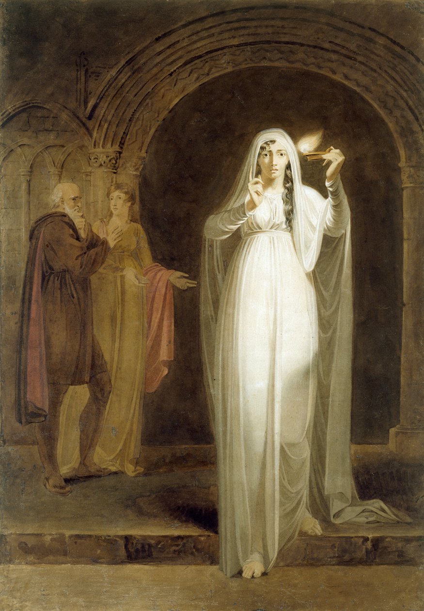 The Sleepwalking Scene, V. felvonás, I. jelenet, a „Macbeth”-ből, William Shakespeare (1564-1616) (grafit, wc és mosás papíron) alkotó: Henry Pierce Bone