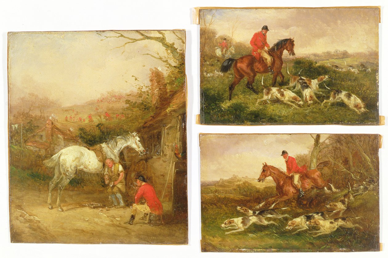Shoeing, The Check and Gone Away, 19. század alkotó: Henry Thomas Alken