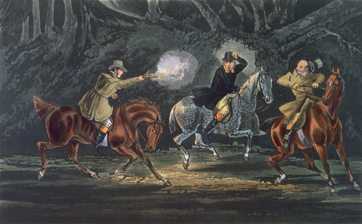 Stand and Deliver, E. Duncan, kocsma. 1851, R. Ackermann (akvatinta) alkotó: Henry Thomas Alken