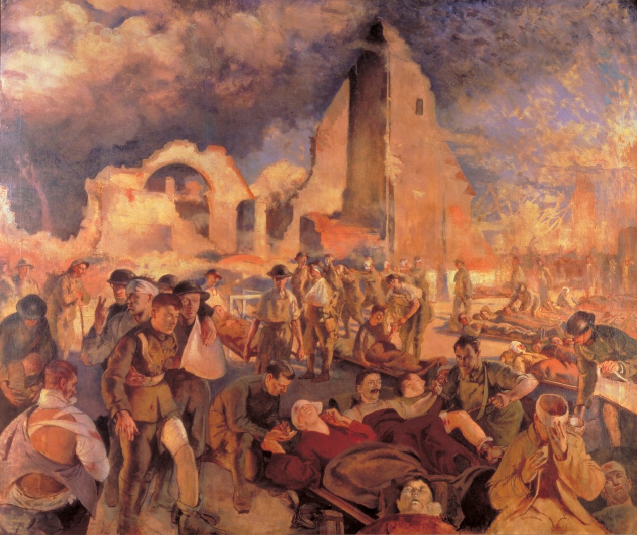 Fejlett öltözőállomás Franciaországban, 1918 alkotó: Henry Tonks