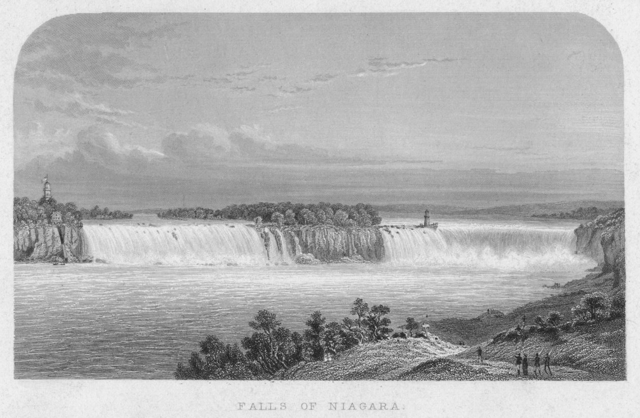 Niagara-vízesés, 19. század közepe. alkotó: Henry Adlard