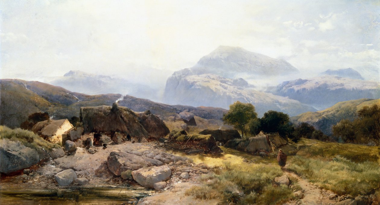 A walesi hegyekben (olaj, vászon) alkotó: Henry Bright