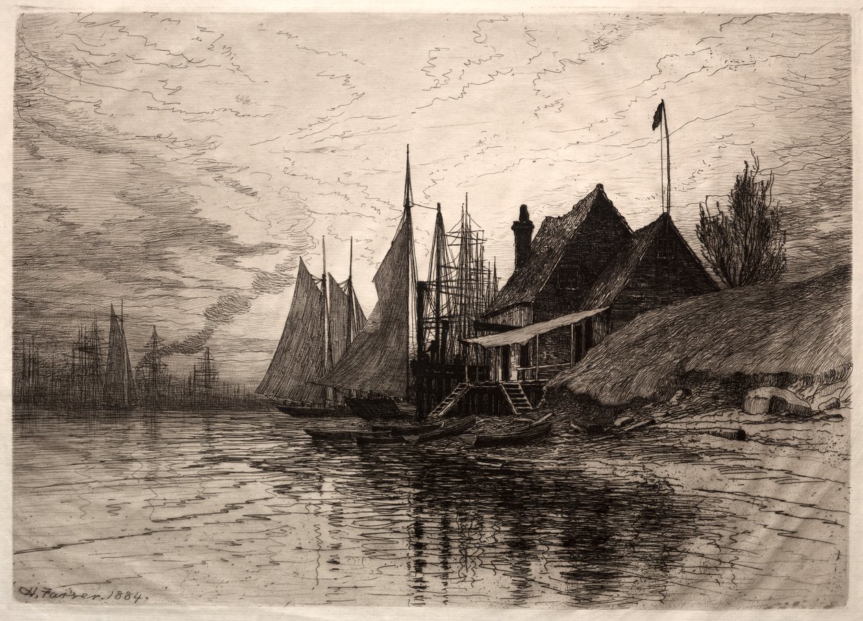 Este, New York-i kikötő, 1884. alkotó: Henry Farrer