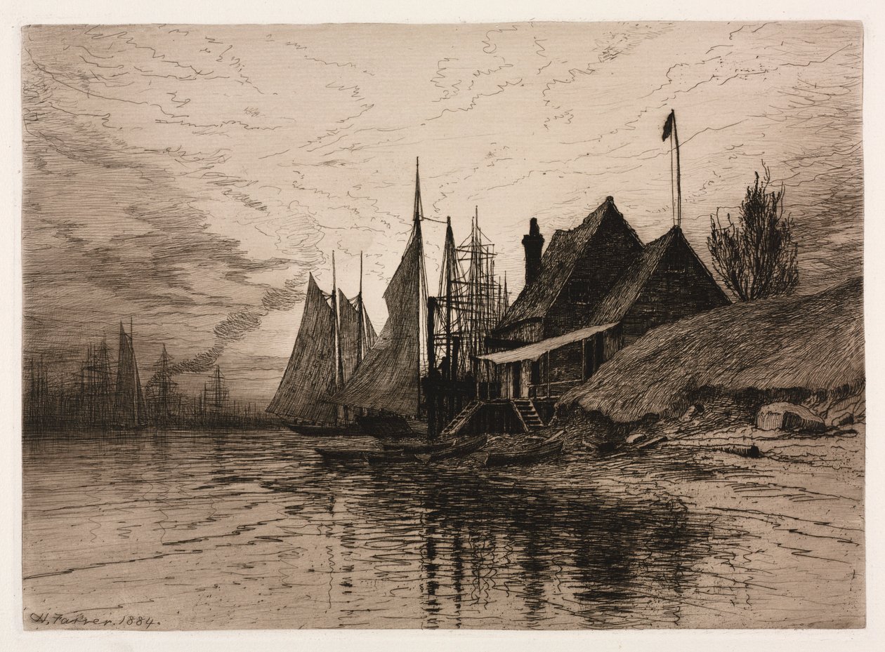 Este, New York-i kikötő, 1884. alkotó: Henry Farrer