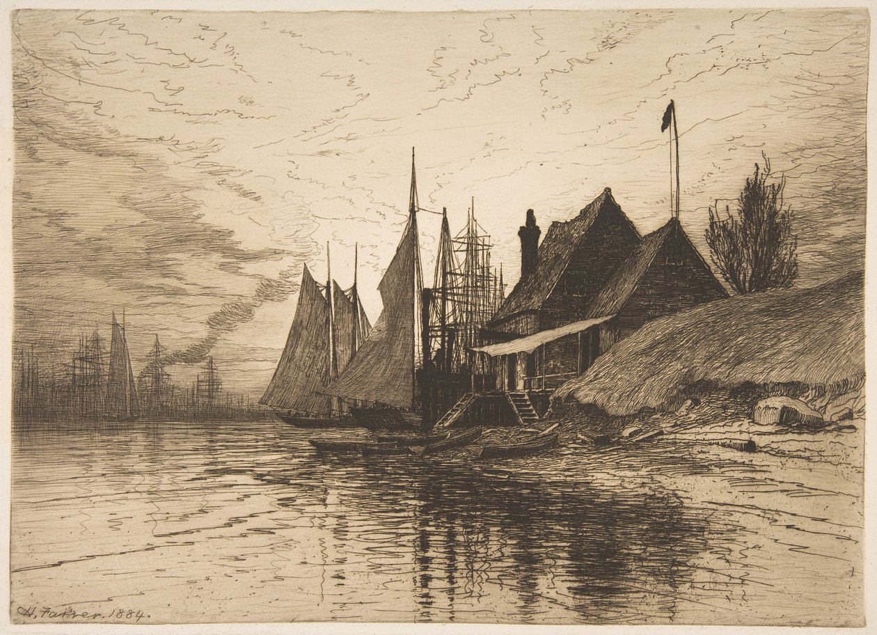 Este, New York-i kikötő, 1884. alkotó: Henry Farrer