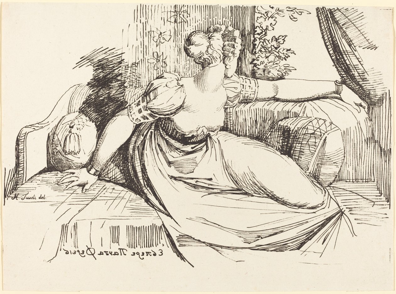 Egy nő ül az ablaknál alkotó: Johann Heinrich Füssli