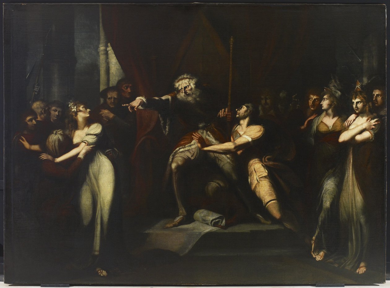 Lear száműzi Cordeliát, 1784-90 körül alkotó: Johann Heinrich Füssli