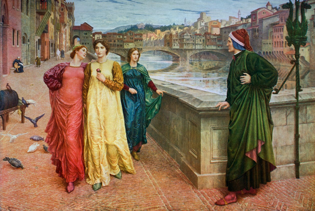 Dante és Beatrice, 1883, 1912. alkotó: Henry Holiday