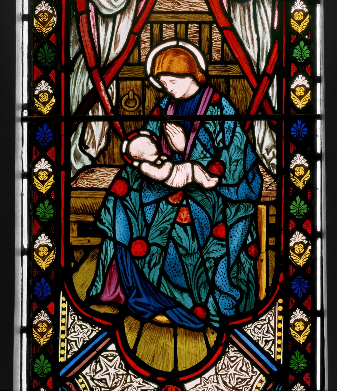 Madonna és gyermeke, 1863 (ólomüveg) alkotó: Henry Holiday