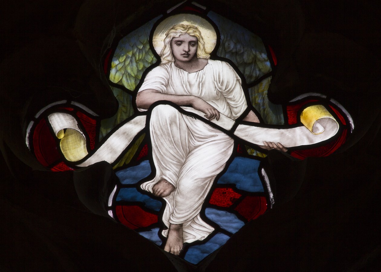 Quatrefoil Tracery Angel, 1882 (ólomüveg) alkotó: Henry Holiday