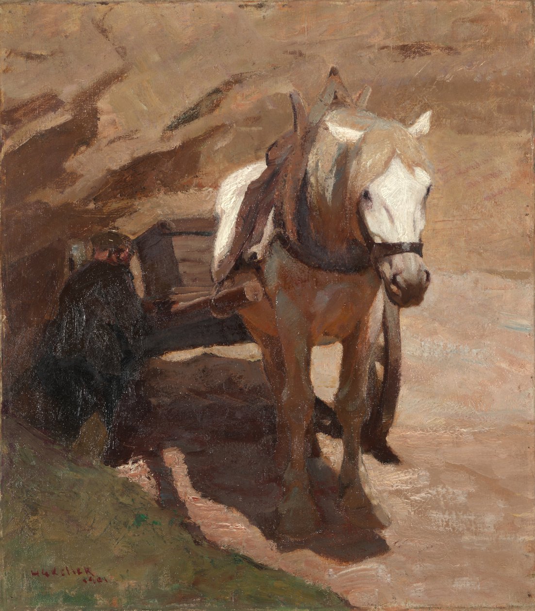 A homokbányában alkotó: Henry Keller