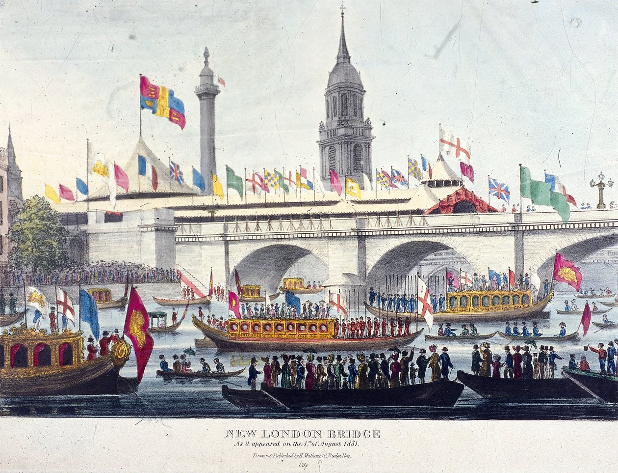 London Bridge új, London, 1831 alkotó: Henry Matthews