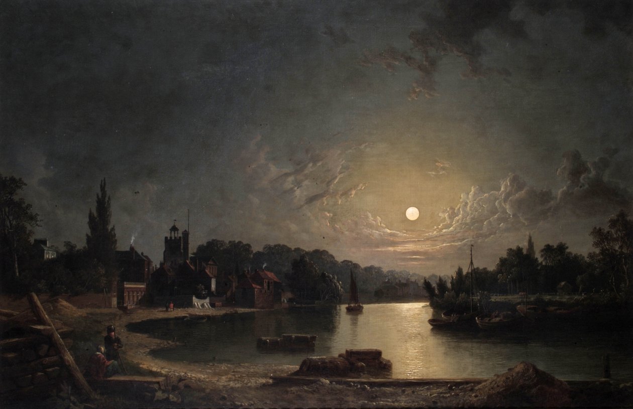 Twickenham a Holdfénytől, 1835 alkotó: Henry Pether