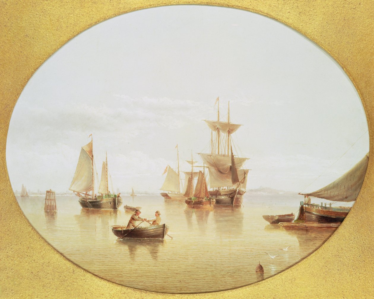 Harbour Scene - evezés a parton alkotó: Henry Redmore