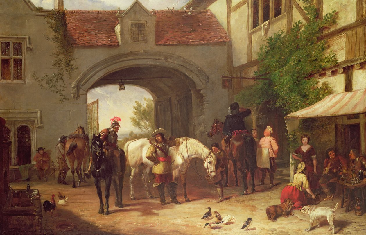 Jelenet egy fogadó előtt Hollandiában alkotó: Henry Richard Graves