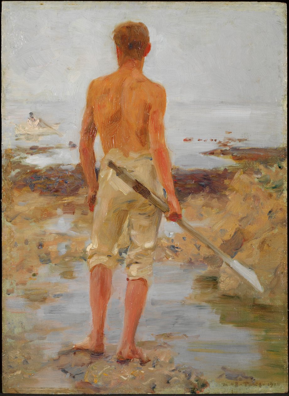 Egy fiú evezővel alkotó: Henry Scott Tuke