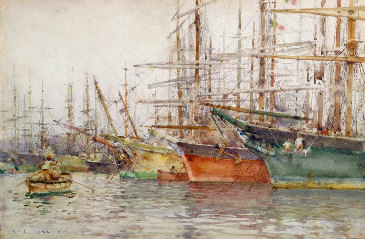 Genovai kikötő, 1904 alkotó: Henry Scott Tuke