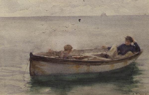 Két fiú egy evezős csónakban alkotó: Henry Scott Tuke