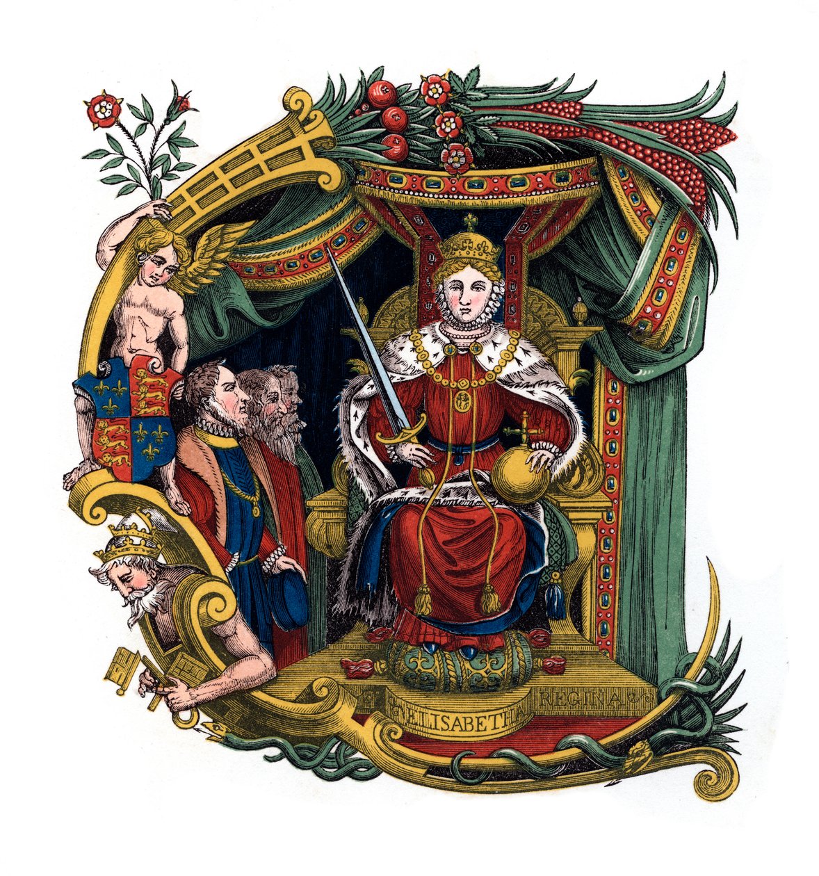 Kezdő C levél, 1563, 1843. alkotó: Henry Shaw