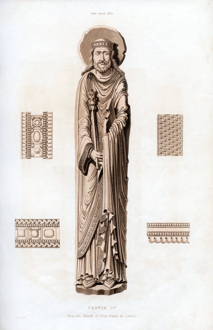 I. Clovis király, 1100, 1843. alkotó: Henry Shaw