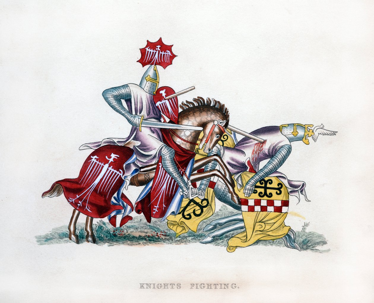 Lovagok harca, c1260, 1843. alkotó: Henry Shaw