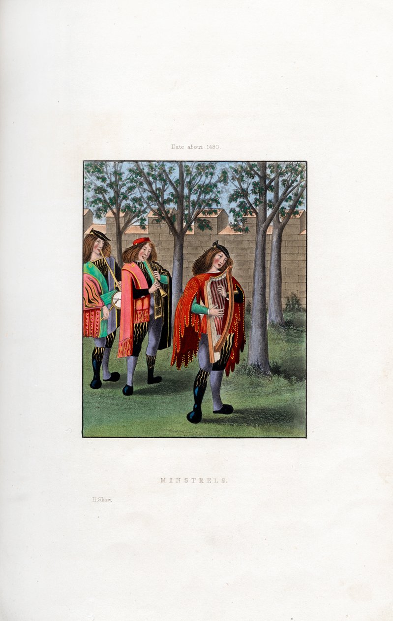 Minstrels, c1480, 1843. alkotó: Henry Shaw