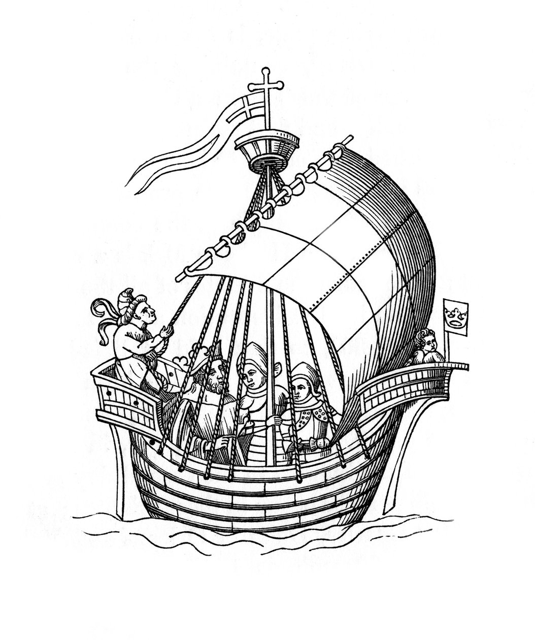 Vitorlás hajó, 1445, 1843. alkotó: Henry Shaw