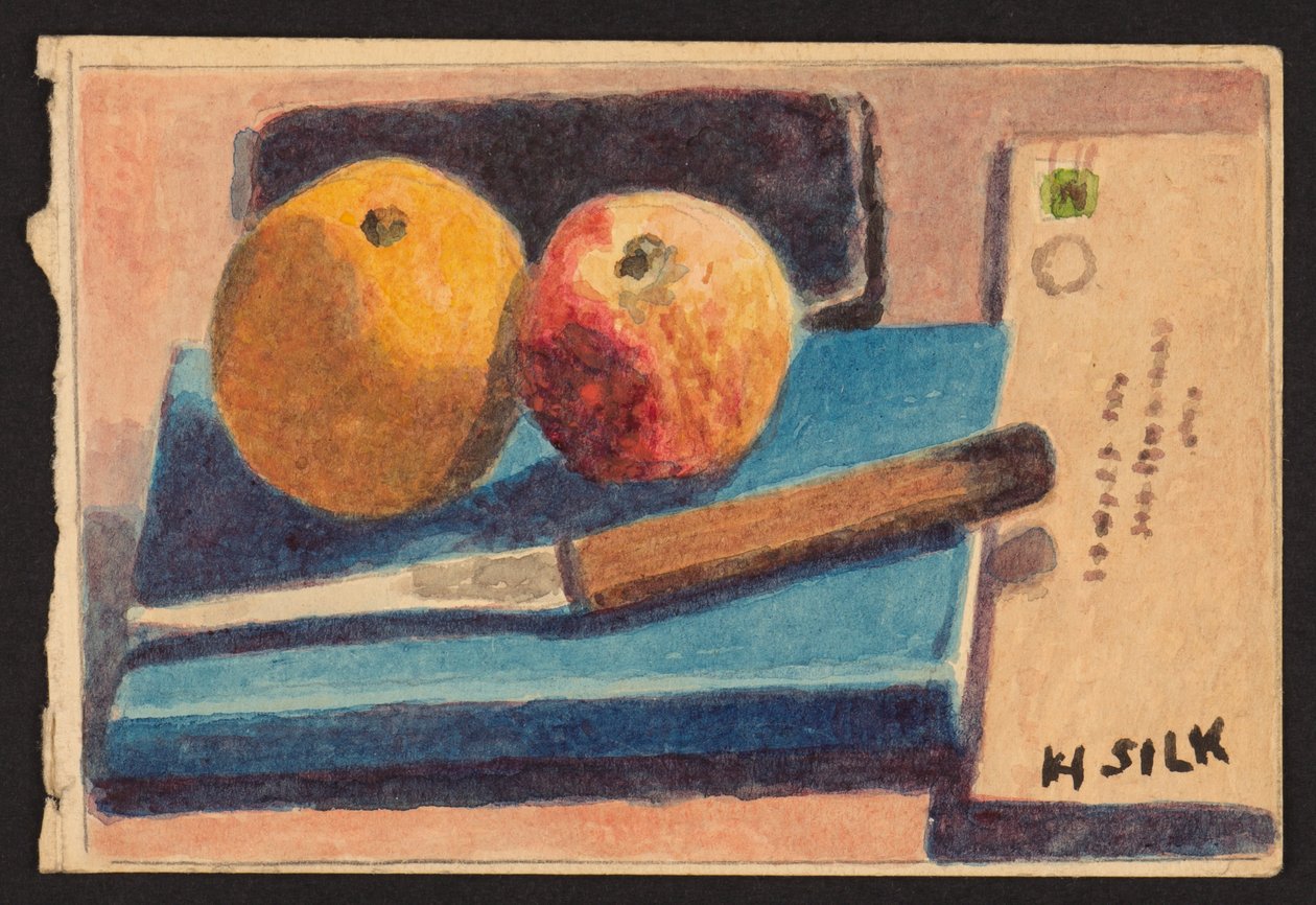 Gyümölcs és kés, 1930 körül alkotó: Henry Silk