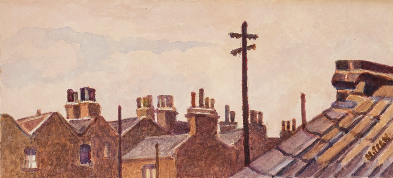Tetőtetők a Rounton Roadról, 1930 körül alkotó: Henry Silk