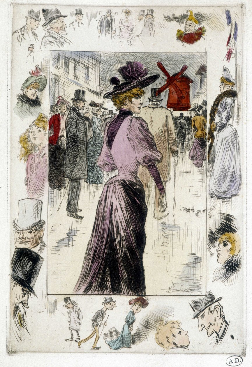 Nő a Moulin Rouge előtt alkotó: Henry Somm