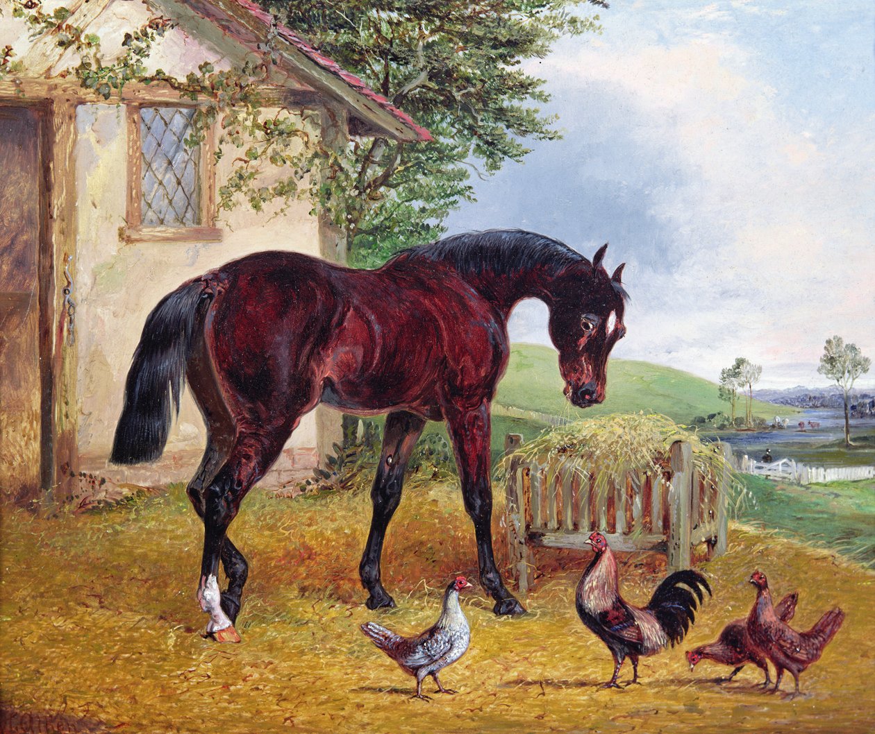 Farmyard jelenet alkotó: Henry Thomas Alken