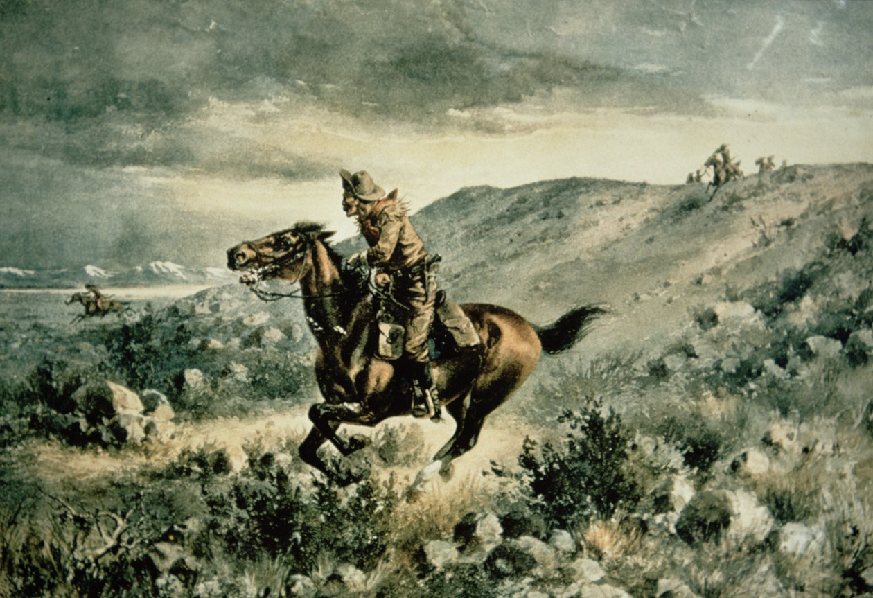 Az indiánok által üldözött Pony Express alkotó: Henry W. Hansen