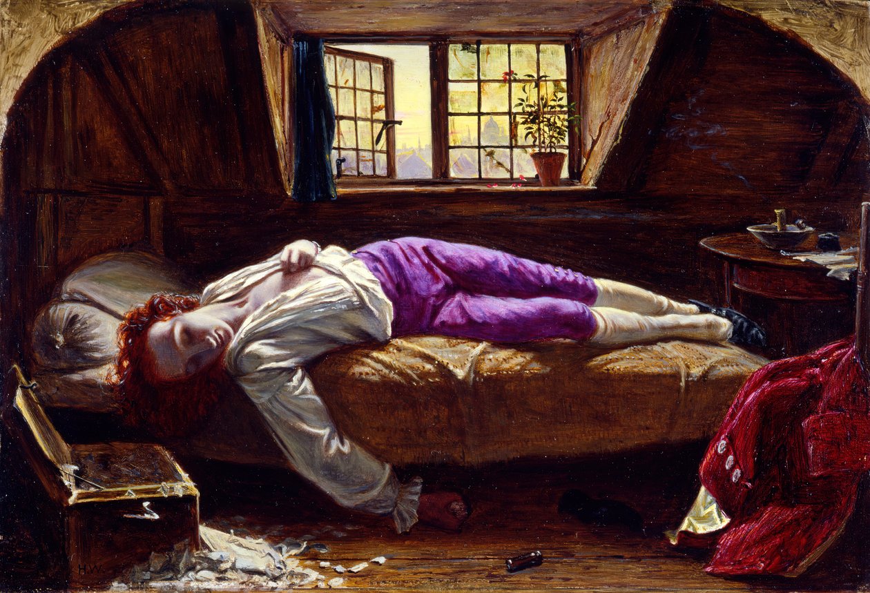 Chatterton Chatterton halála, 1856. alkotó: Henry Wallis