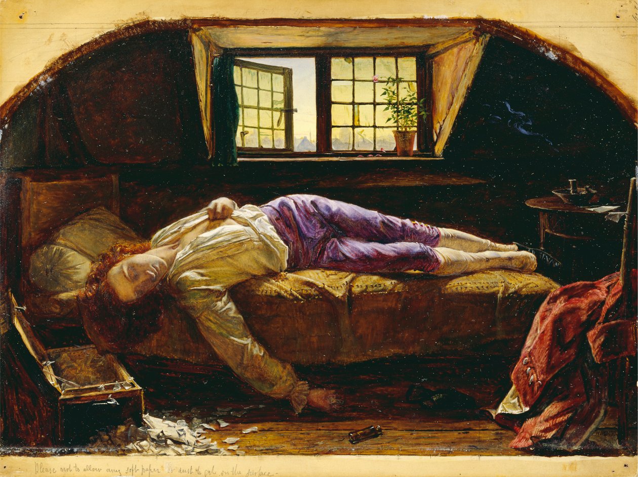 Chatterton halála alkotó: Henry Wallis