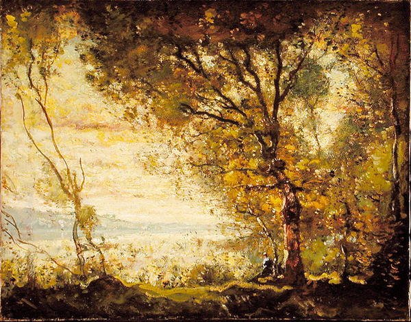 Naplemente a Mystic Riveren, Connecticut alkotó: Henry Ward Ranger